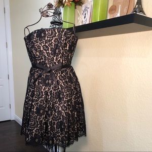 Women’s black lace strapless dress sz 10